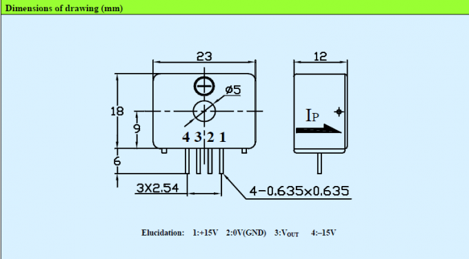 capacidad de sobrecarga fuerte actual de effecto hall entrada 40A del transductor CS040G