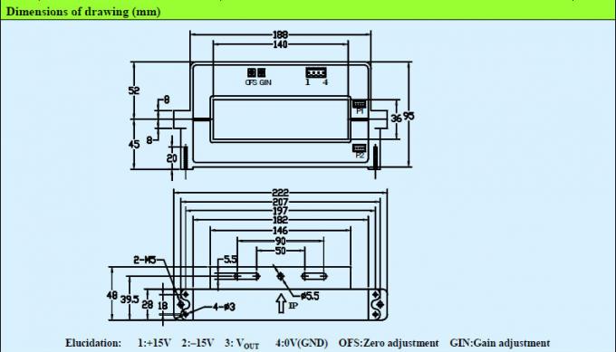 Sensor actual de effecto hall del lazo abierto para los sistemas CS3000KC del servocontrol de UPS