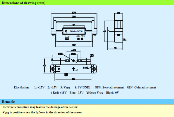 Sensor actual de effecto hall del lazo abierto, CE actual RoHS del transductor de Pasillo