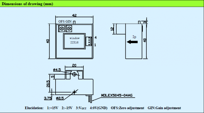 Transductor actual de effecto hall para la soldadora/el equipo CS600N de la automatización