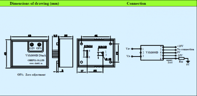 CE de effecto hall RoHS del transductor del voltaje de VSM600D aprobado para la soldadora